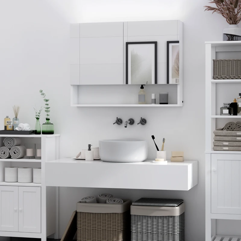 HOMCOM SZAFKA ŁAZIENKOWA WISZĄCA LUSTRO LED 10W