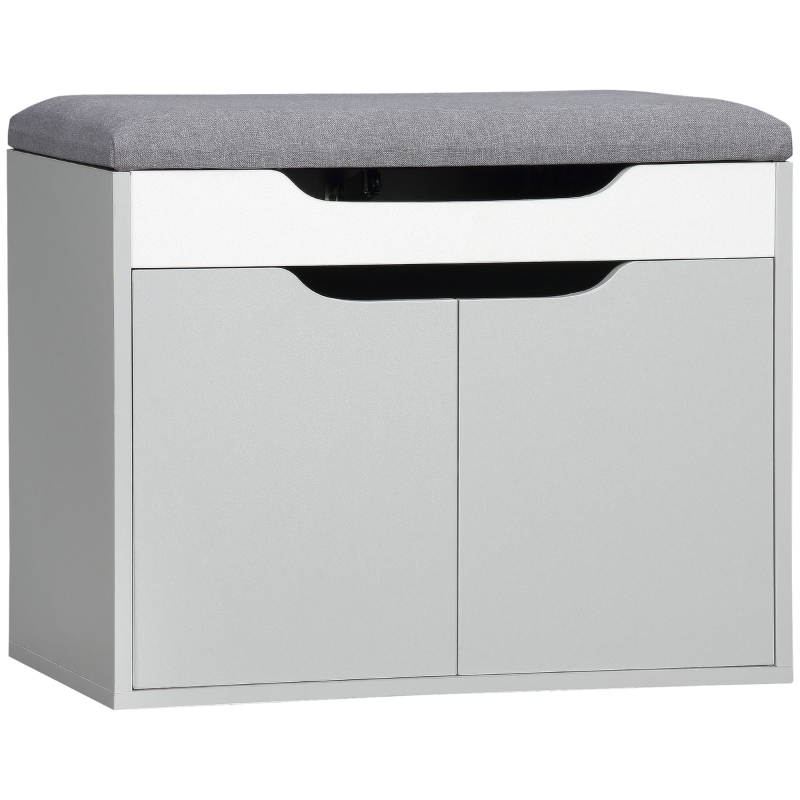HOMCOM Shoe Bench with Cushion, Modern Storage Bench with Padded