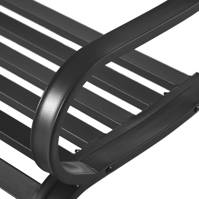 Outsunny Banca de Gradina din Metal Neagra 127 x 62 x 82cm