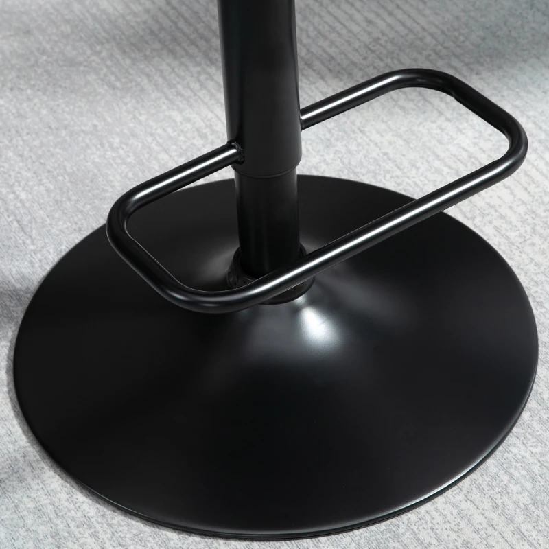 HOMCOM Set de 2 scaune de bar cu inaltime reglabila, scaune de bar pivotante cu inaltime reglabila, cu suport pentru picioare, scaune de bar din tesatura de in, negru(m-7)