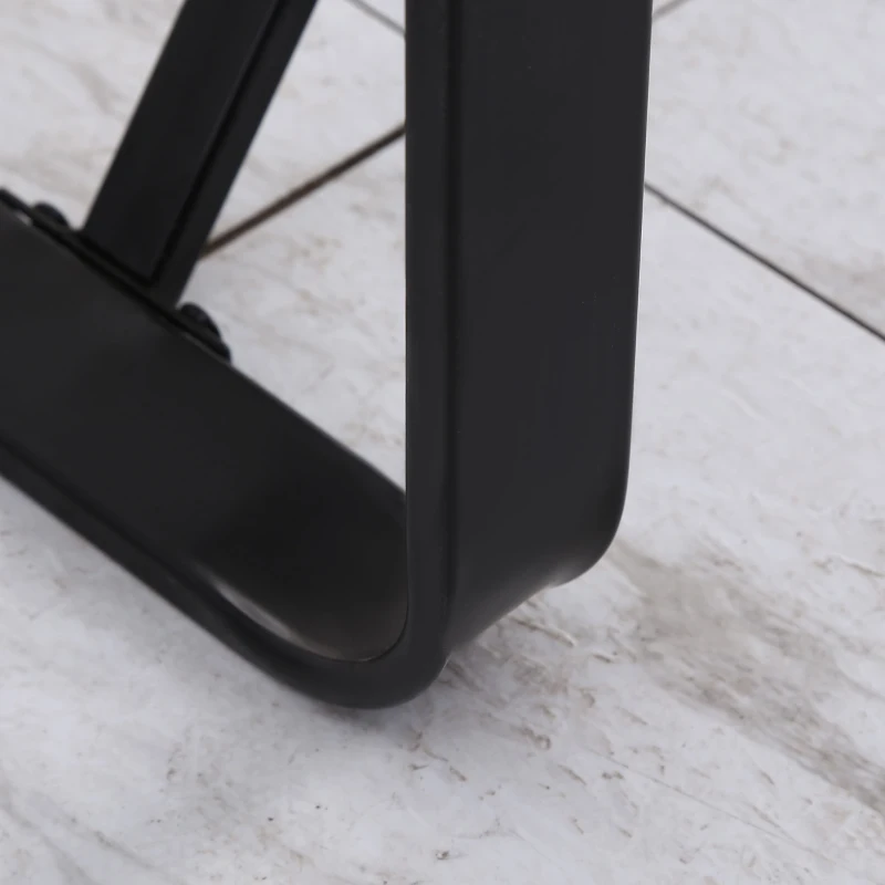 HOMCOM Computer Desk with World Map Printing Tempered Glass Top, Writing Desk for Home Office with Metal Frame, Black