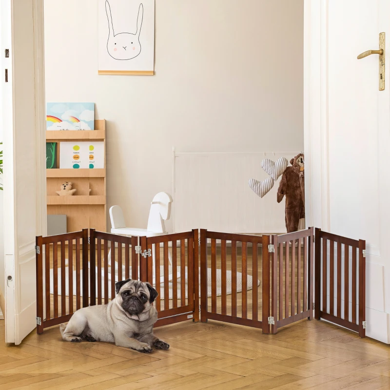 PawHut Tarc cu 6 panouri pentru animale de companie pentru caini de dimensiuni XS S, pliabil cu blocare, pentru utilizare in interior