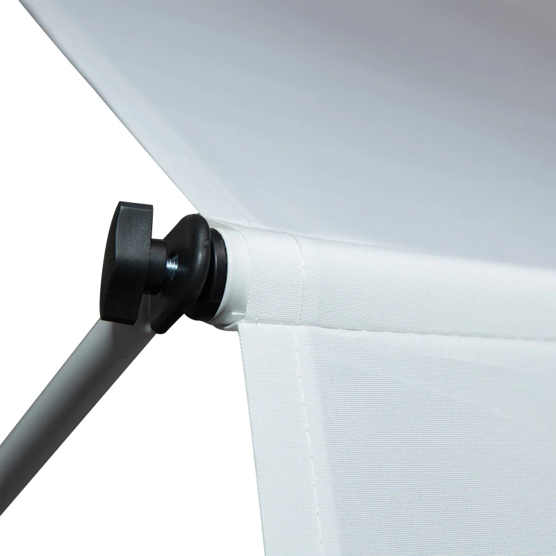 Outsunny Copertina pentru soare pentru exterior tip rulou cu manivela, inaltime si unghi reglabil, 200x150cm, alb