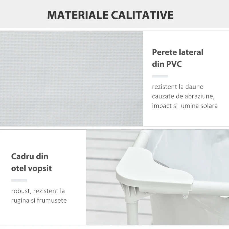 Outsunny Piscina de Gradina, Filtru din otel/PVC,  292x190x75cm, Gri