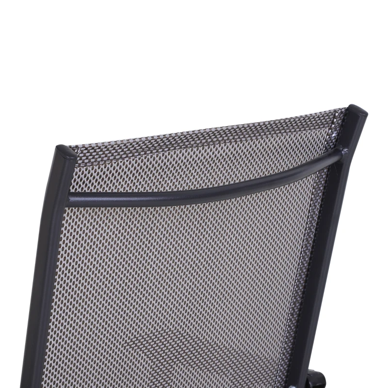 Outsunny set 4 scaune pliabile exterior din otel, gri si negru