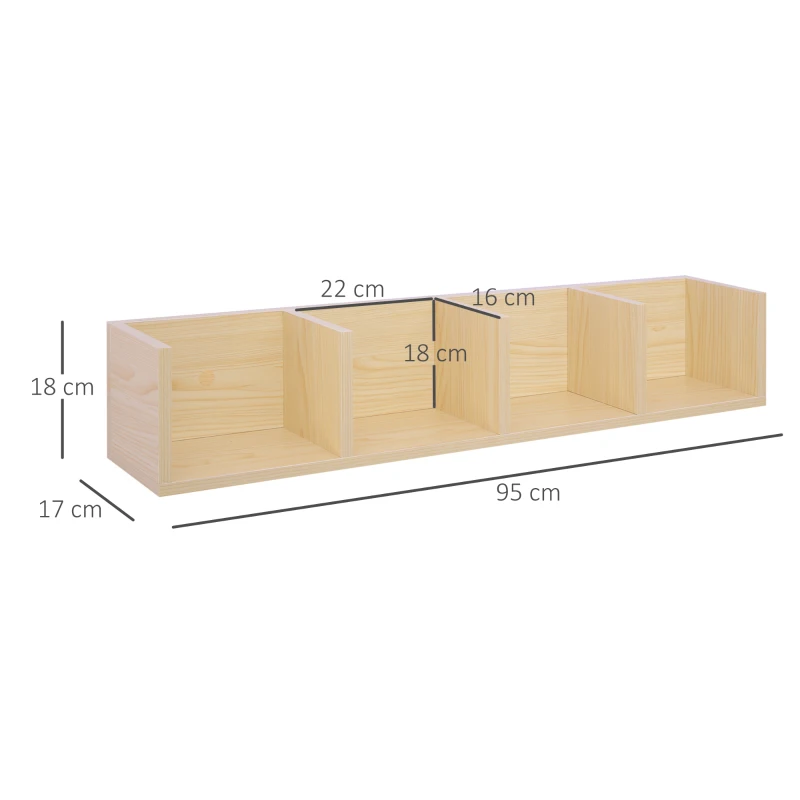 HOMCOM 95Lx17Wx16.5H cm Multi-Media Storage Wooden Shelf