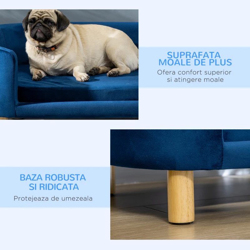 PawHut Culcus pentru Caini de Interior Canapea pentru Pisici Caini de Talie Mica Medie