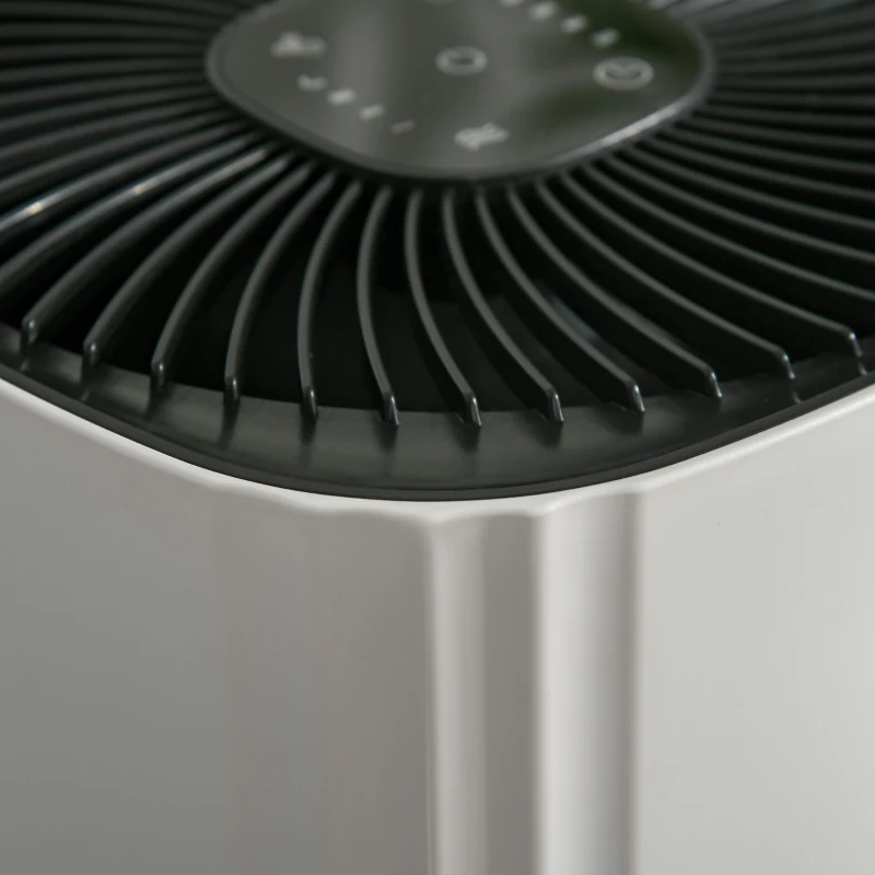 HOMCOM Air Purifiers with 3-Stage Carbon HEPA Filtration System, for Bedroom,  Air Cleaner with 4 Speeds, Air Monitor, Timer, and Ioniser, Remove Smoke Dust Pollen Odors