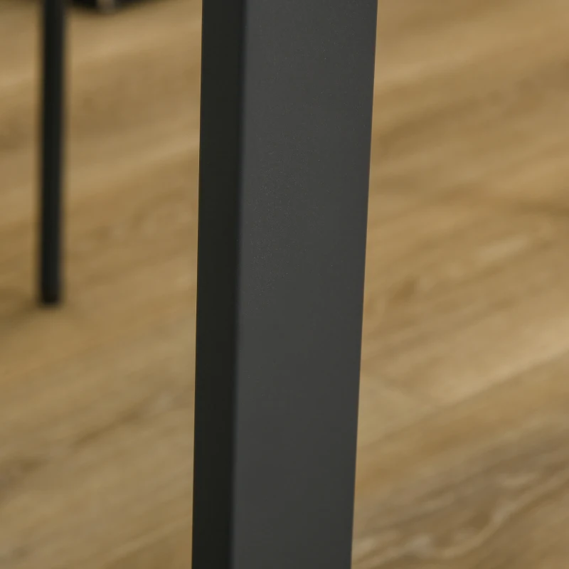 HOMCOM Contemporary Dining Table for 4 People, Marble Effect Rectangle Kitchen Table Breakfast Desk with Metal Sled Legs, Light Grey