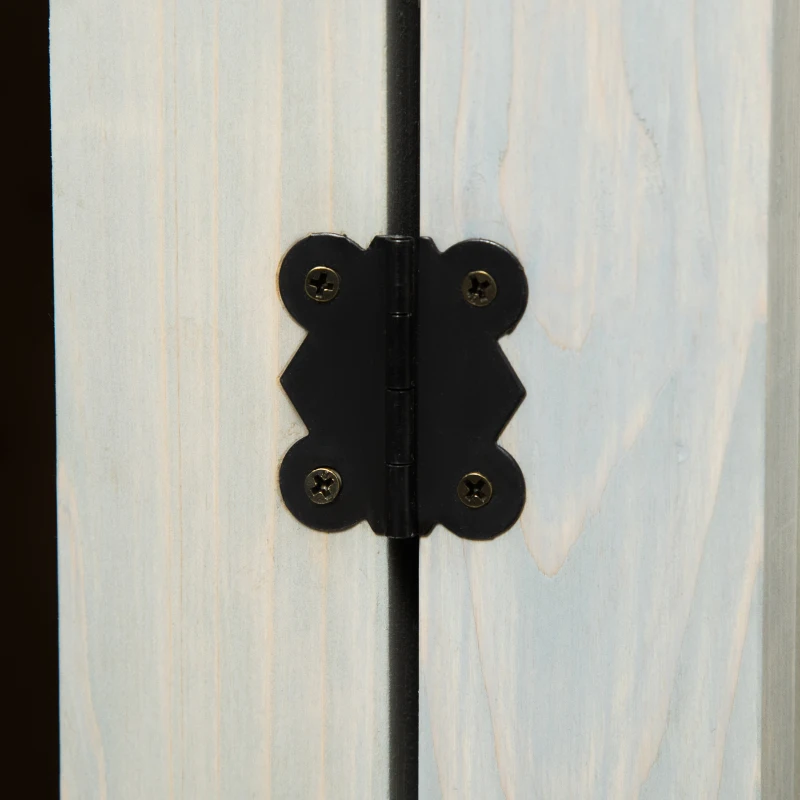 PawHut Wooden Dog Crate, Furniture Style Dog Kennel End Table w/ Lockable Door, Window, for Small, Medium Dogs, Grey and Natural