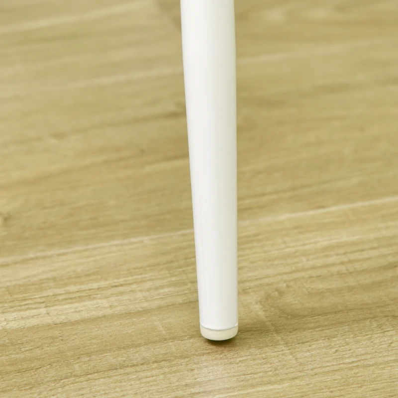 HOMCOM Bar Table and Stools Breakfast Dining Table and Chairs Set of 2 with Steel Frame and Footrest for Bar and Kitchen White