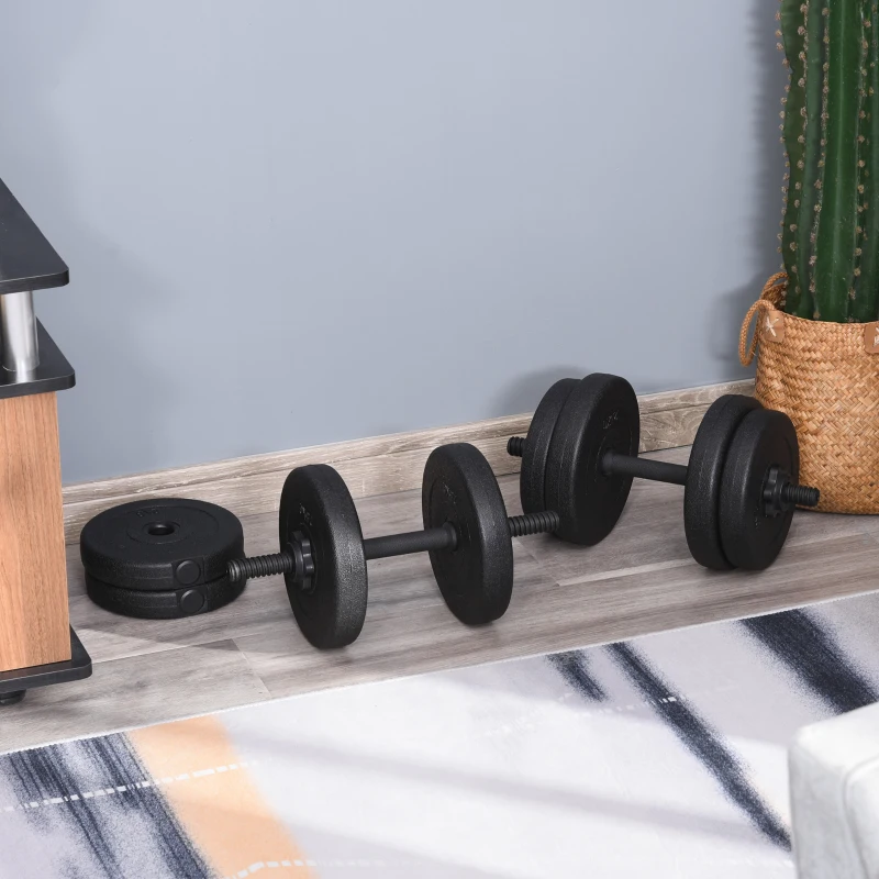 HOMCOM Set de 2 Gantere cu Discuri 18Kg
