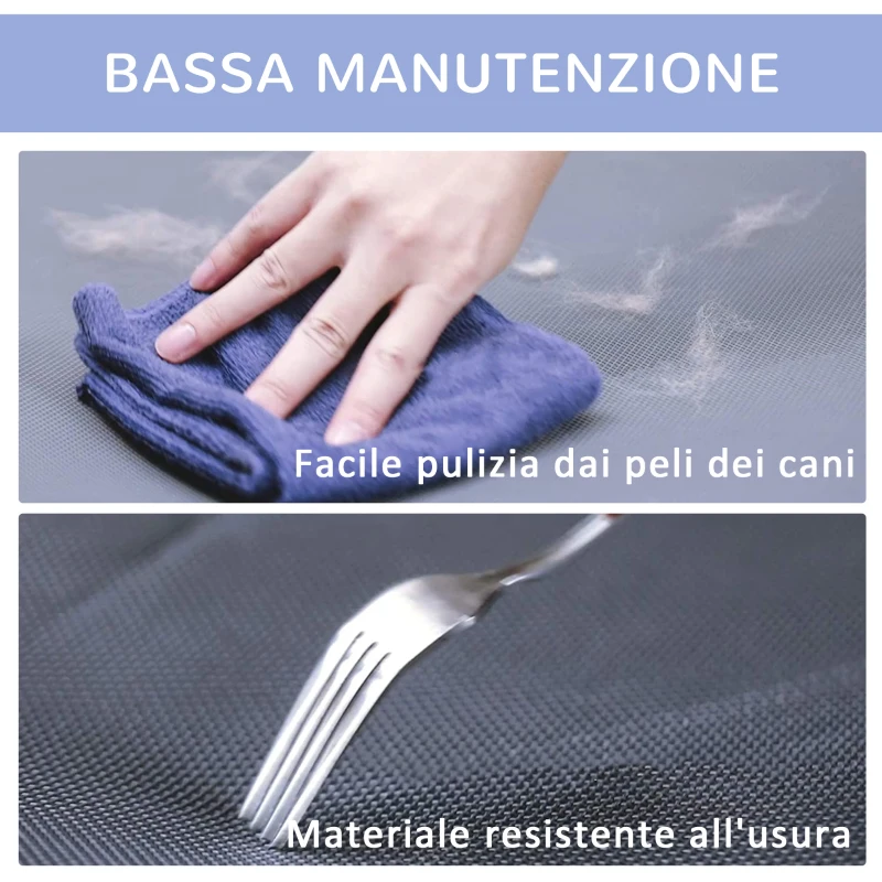 PawHut Brandina per Cani Rialzato con 600D Tessuto a Rete, Lettino per Cani Grandi da Viaggio con Peso fino a 30kg, 91.5x76.2x18 cm, Blu