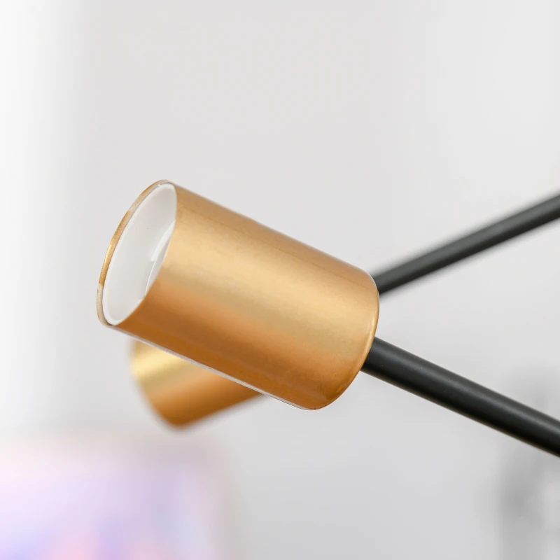 Żyrandol HOMCOM w Stylu Industrialnym z Regulacją Wysokości, Czarny i Złoty, Śr. 48 x 120 cm