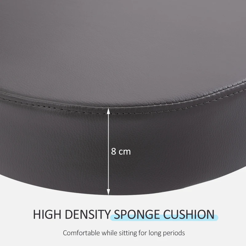 HOMCOM Beautician's Swivel Salon Chair w/ Padded Seat Back 5 Wheels Adjustable Height Salon Hairdressers Tattoo Spa Rolling Cushion Professional 35cm Grey