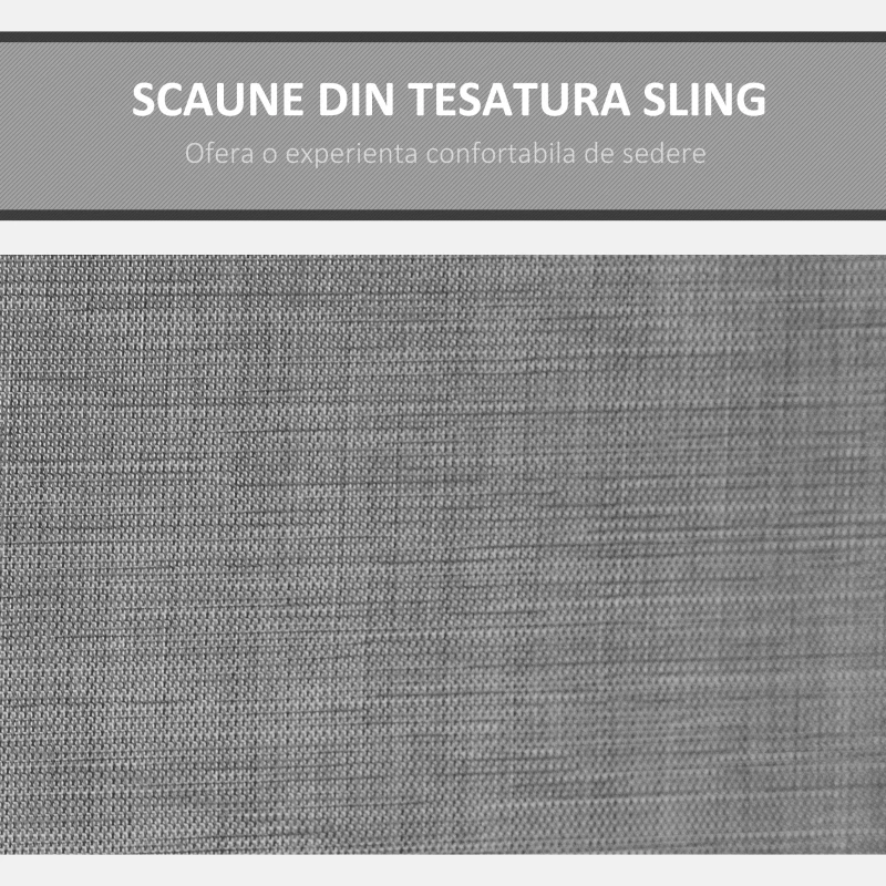 Outsunny Balansoar de Gradina cu 3 scaune Acoperis si Buzunare de depozitare, Gri