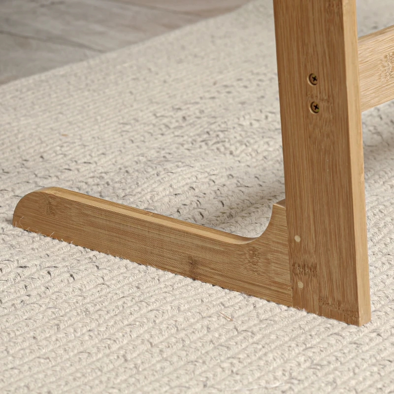 HOMCOM Tavolino da Divano a Forma di C in Legno di Bambù con Piano Inclinabile su 5 Livelli, 60x33x67cm