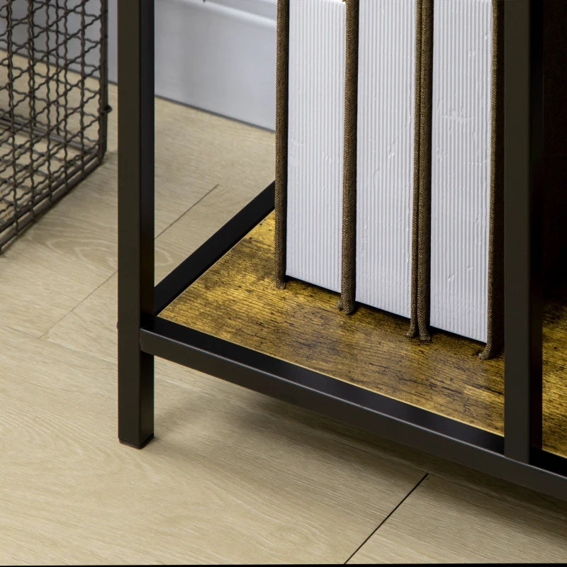HOMCOM Libreria Moderna 4 Ripiani Stile Industriale in Legno e Metallo, 83x34x180cm, Marrone