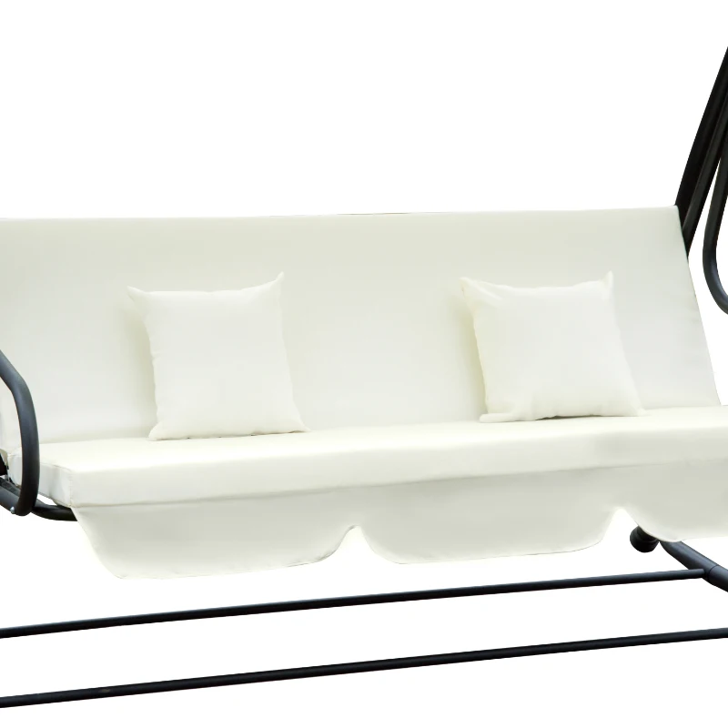 Outsunny sezlong gradina, rabatabil, 200×120×164cm, crem