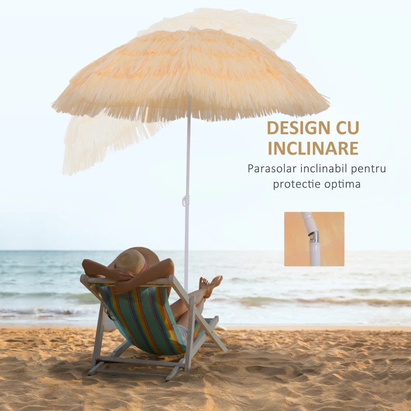 Outsunny Umbrela Portabila pentru Gradina/Mare, Impermeabila