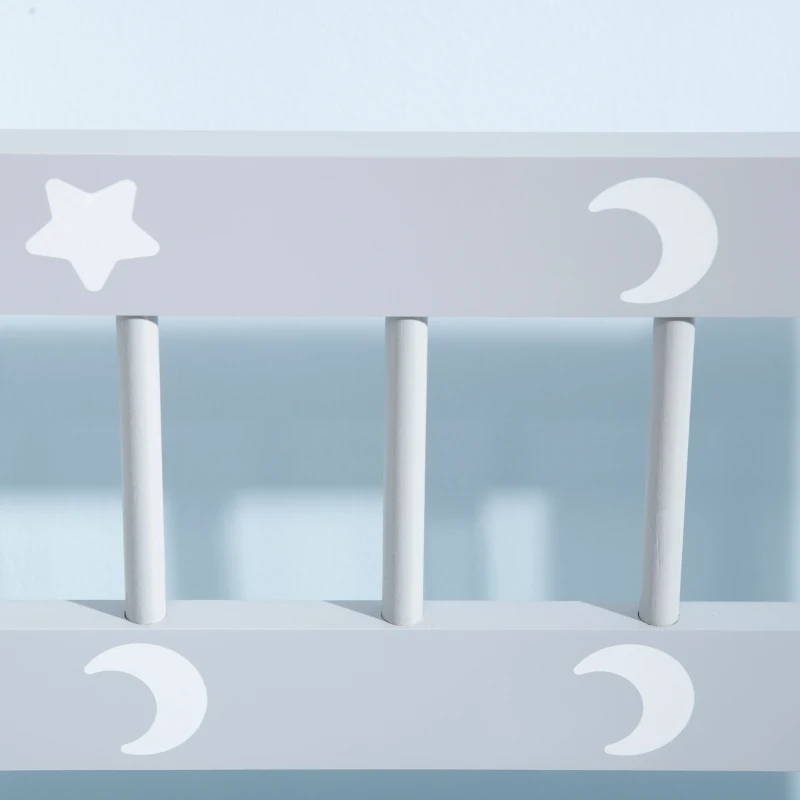 ZONEKIZ Cufar de jucarii moderna 2 in 1, scaun pentru copii, MDF si lemn de pin, 60x30x50 cm, alb si gri