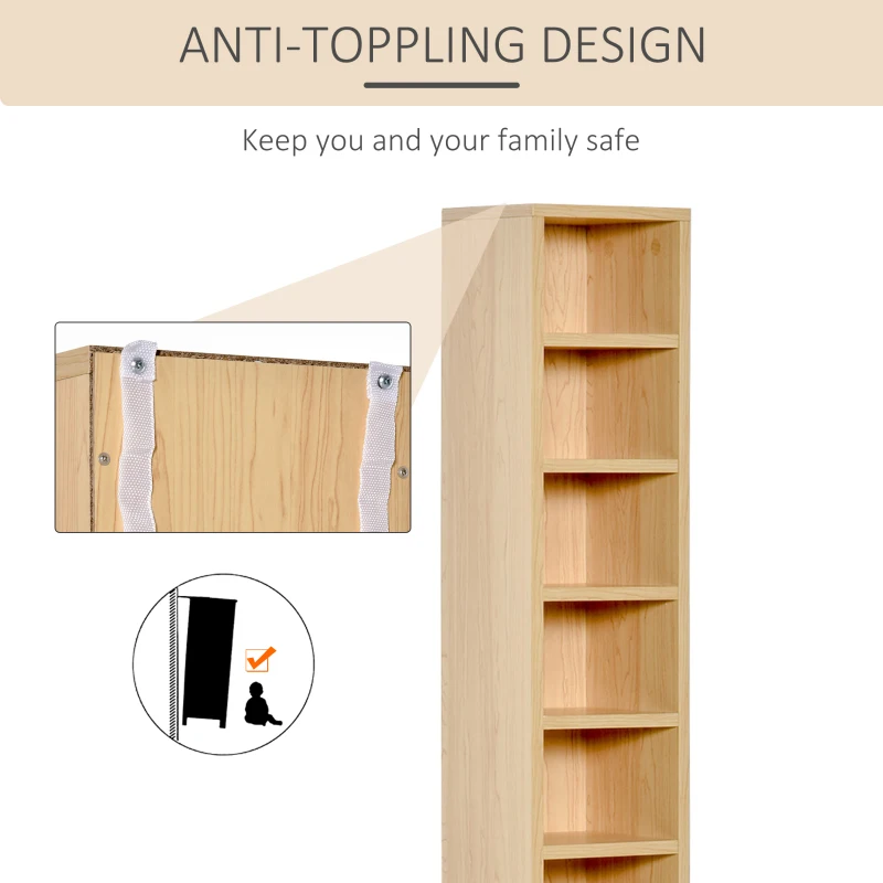 Homcom Set de 2 Dulapuri cu rafturi Mobilier 6 Rafturi in Lemn MDF 21X19.2X88.3cm