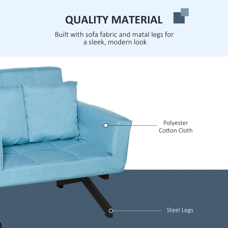 HOMCOM Canapea Extensibila cu 2 Locuri cu Pat pentru o Persoana Mobilier Modern Casa si Birou