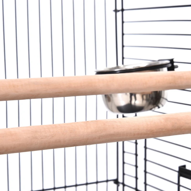 Pawhut Metal Bird Cage 51x51x135 cm-Black