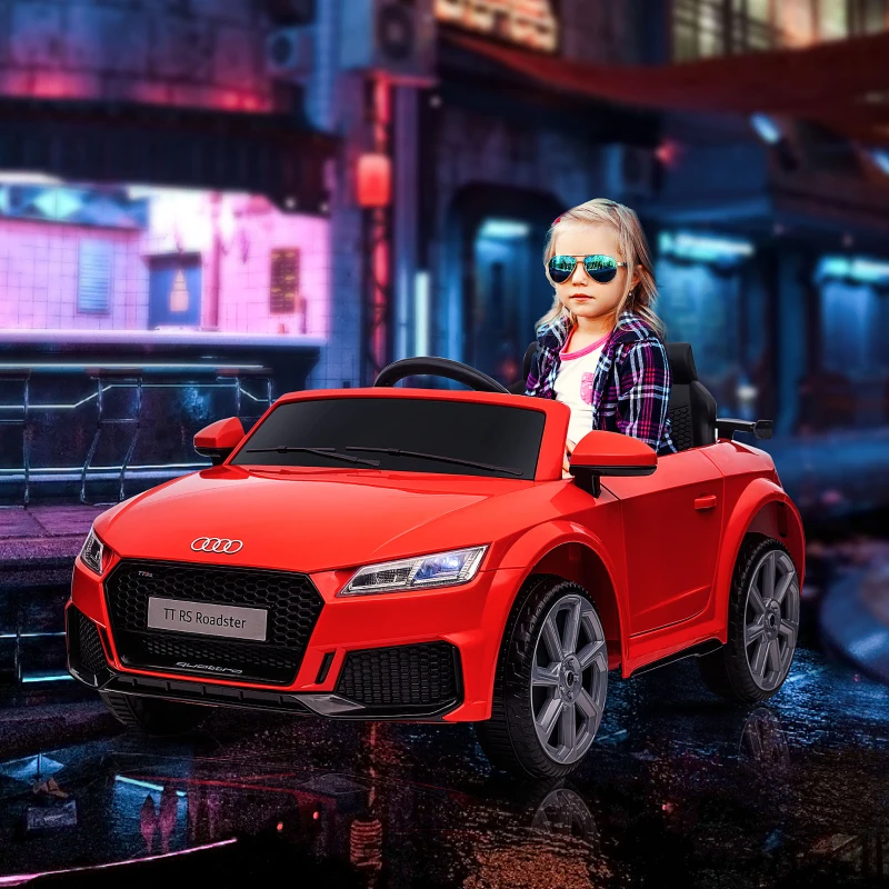 HOMCOM Kids Licensed Audi TT Ride-On Car 12V Battery w/ Remote Suspension Headlights and MP3 Player 3km/h Red