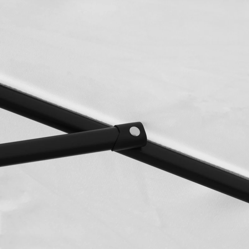 Outsunny Umbrela de Gradina Φ300cm cu Manivela Reglabila din Metal si Poliester, Alb