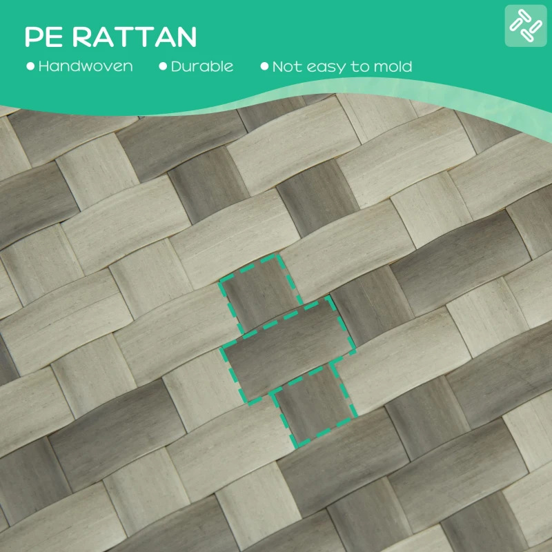 PawHut Wicker Dog Sofa with Soft Water-resistant Cushion, Rattan Cat Bed Raised Pet Bed Hand Woven with Washable Cover Indoor Outdoor Use, for Medium and Small Sized Dogs