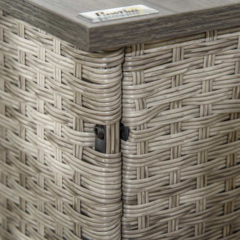 PawHut Wicker Dog House End Table Furniture, Rattan Pet Cat  Bed with Soft Cushion, Adjustable Feet, for X-Small Dogs 60 x 44 x 51.5 cm