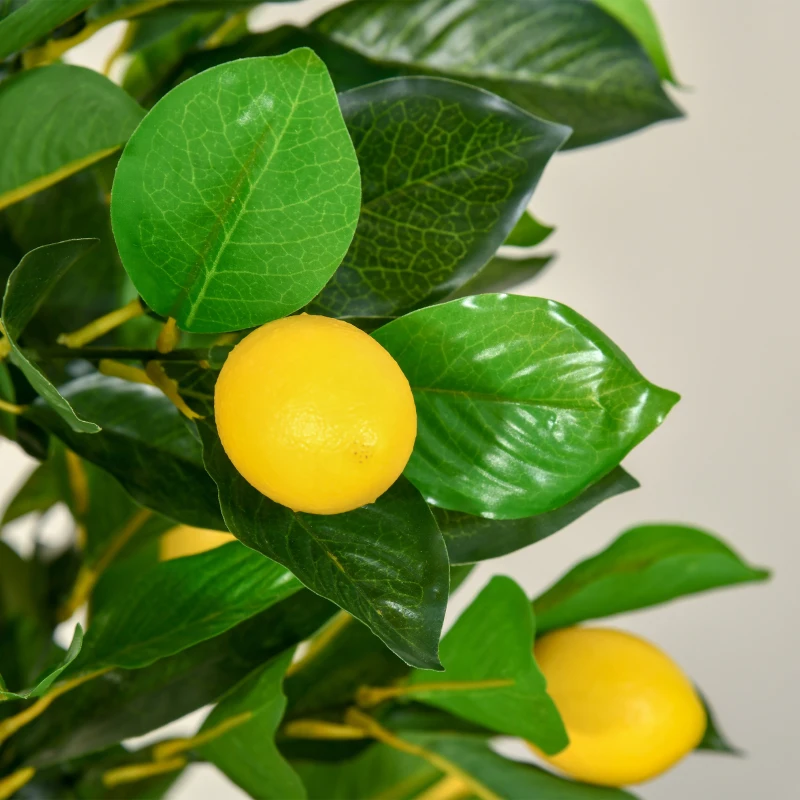 HOMCOM Artificial Lemon Tree Fake Decorative Fruits Plant in Nursery Pot for Indoor Decor