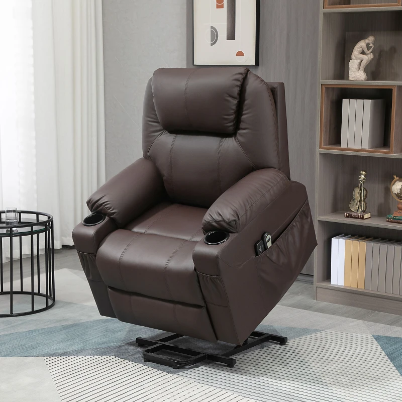 Homcom Scaun Electric Ridicare Seniori Piele PU cu Masaj & Telecomanda