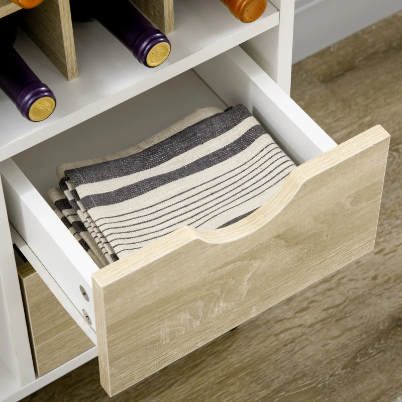 HOMCOM Buffet design scandinave 4 tiroirs 4 niches range bouteilles