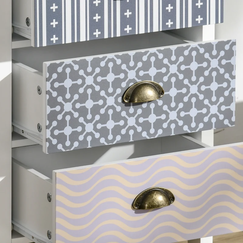 HOMCOM Storage Cabinet, Chest of Drawers, 4-Drawer Dresser with Metal Handles for Living Room, Bedroom