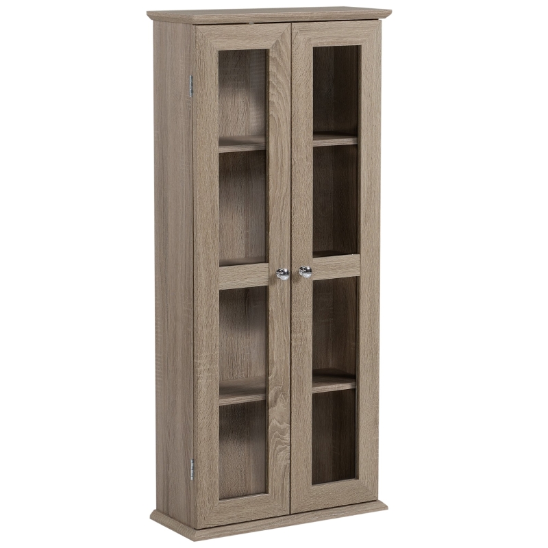 HOMCOM CD Cabinet - Holds up to 100 CDs, 4-Tier CD Storage Unit, Modern ...