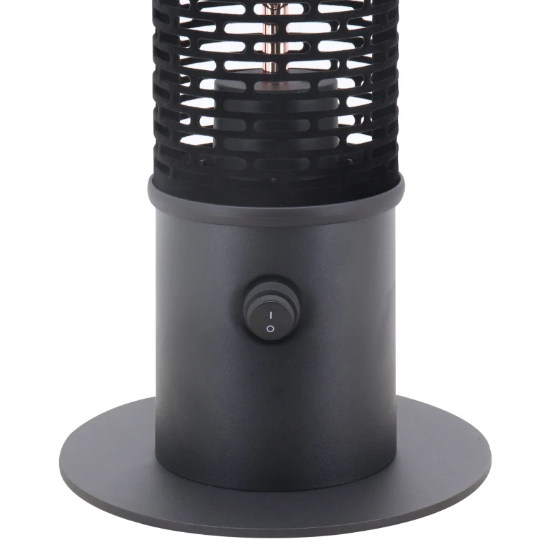 Outsunny Table Top Infrared Outdoor Electric Heater with Cool Touch Felt Mesh Cover, 1.2kW Patio Tower Heater with IP54 Rated Water Resistance, Tip Over Safety Switch, 1.8 m Power Cord