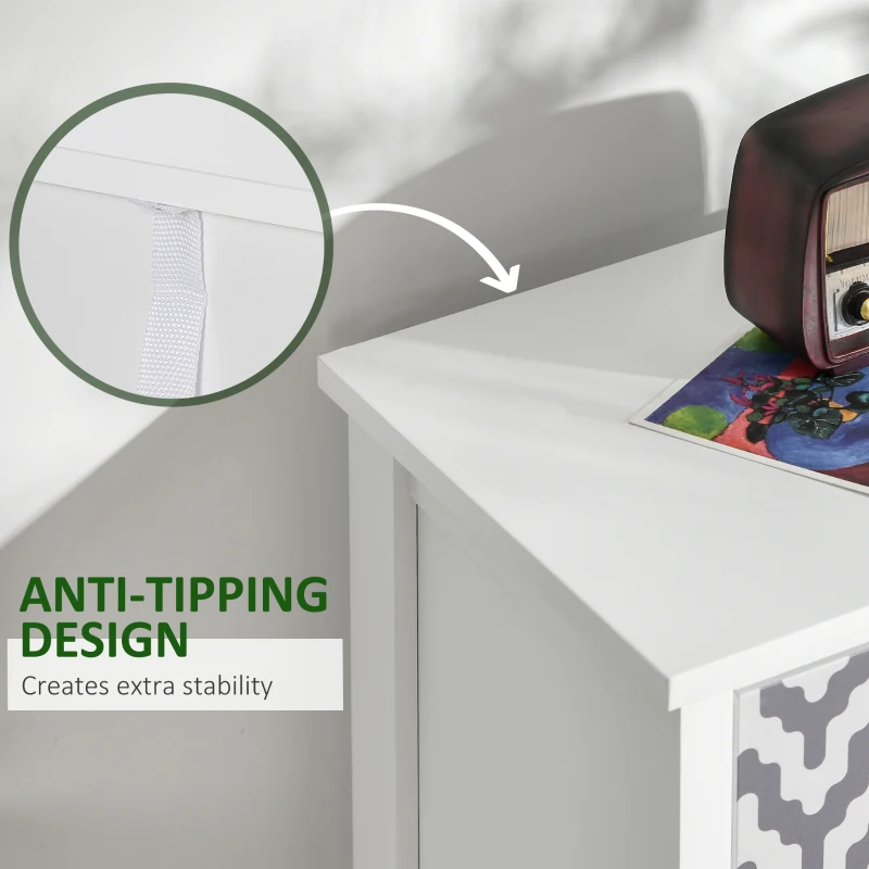 HOMCOM Storage Cabinet, Chest of Drawers, 4-Drawer Dresser with Metal Handles for Living Room, Bedroom