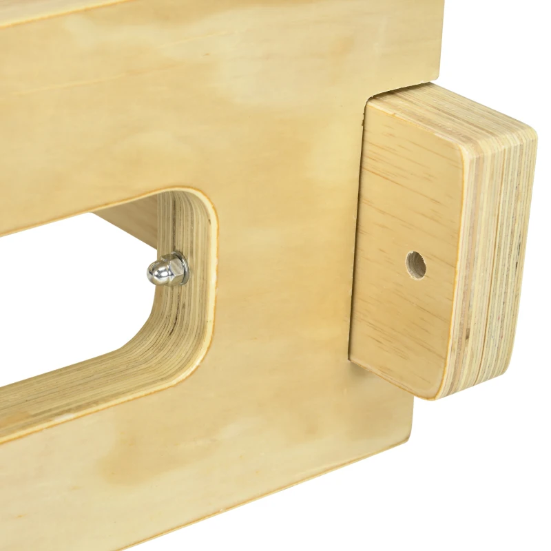 HOMCOM Barra de Elevação de Madeira Barra de Pull Up de Madeira Multi Funcional para Treino Fitness 100x44x25cm Madeira