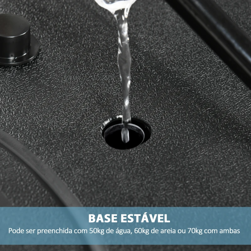 SPORTNOW Tabela de Basquetebol com Rodas Altura Ajustável Suporte Tabela de PE e Base Recarregável 110x45x290-360cm Preto e Amarelo