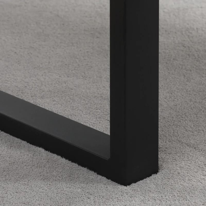 HOMCOM Mesa de Centro Retangular Estilo Industrial com Bancada de Madeira e Estrutura de Aço 100x60x50cm Madeira e Preto