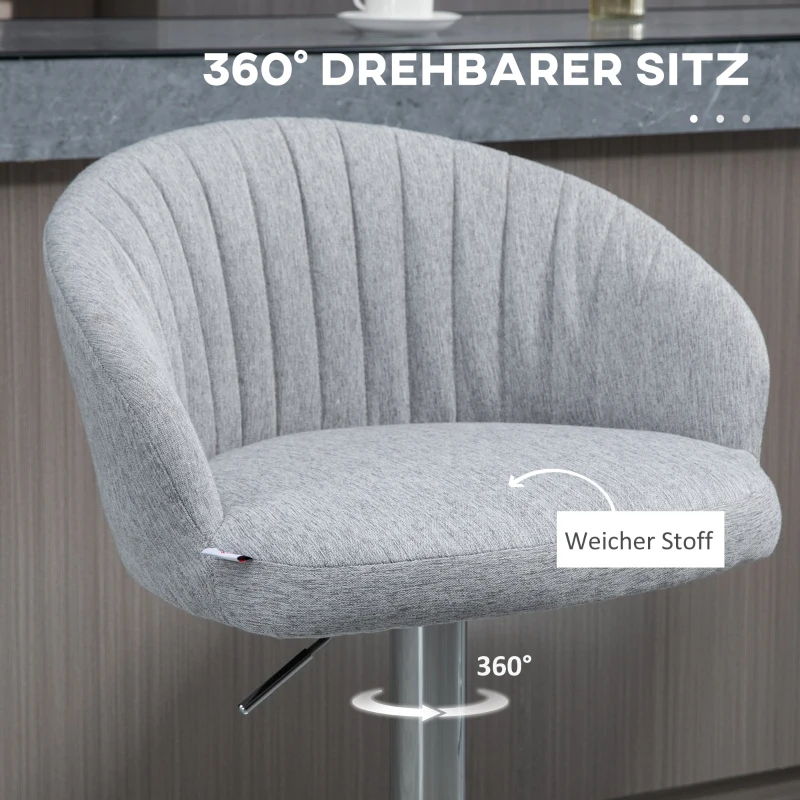 HOMCOM 2er-Set Barhocker im Retro-Design, höhenverstellbar,  360°-Drehfunktion, 51 cm x 51 cm x 88,5-104,5 cm