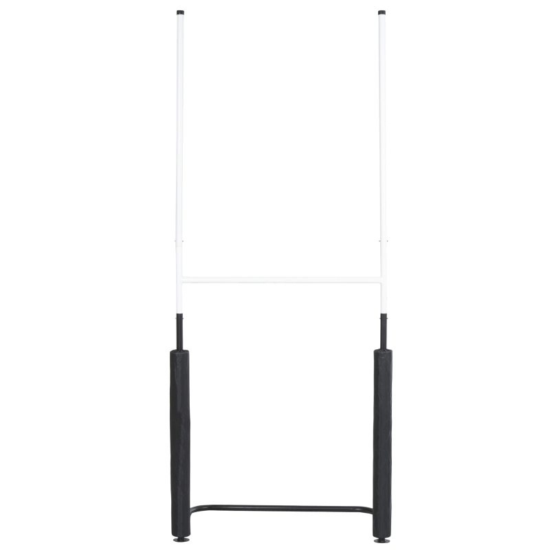 HOMCOM Poteaux de rugby - équipement de rugby - dim. 105L x 63I x 250H cm - châssis métal protections poteaux tissu Oxford garnissage mousse - blanc noir