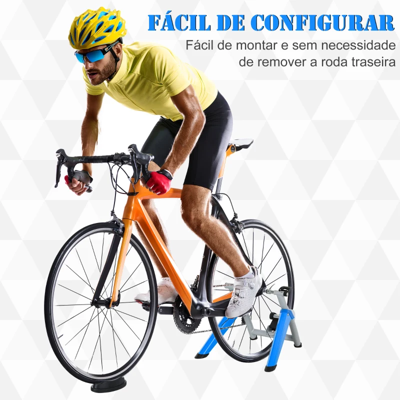 HOMCOM Rolo de Bicicleta com Resistência Ajustável de 8 Níveis 77x56x47,5 cm Azul