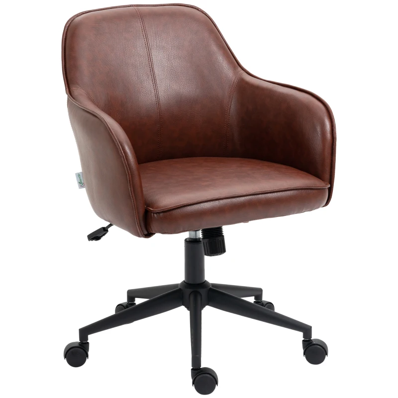 Vinsetto Office Chair, Height Adjustable, Swivel Function, 58.5 cm x 62 cm x 91 cm, Brown