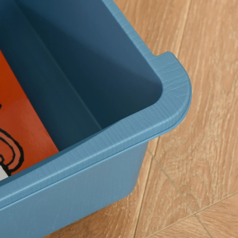 HOMCOM Opbergbox voor kinderen – 3 lades, afgeronde hoeken, verhoogd design 37x37x56,5 cm, Blauw