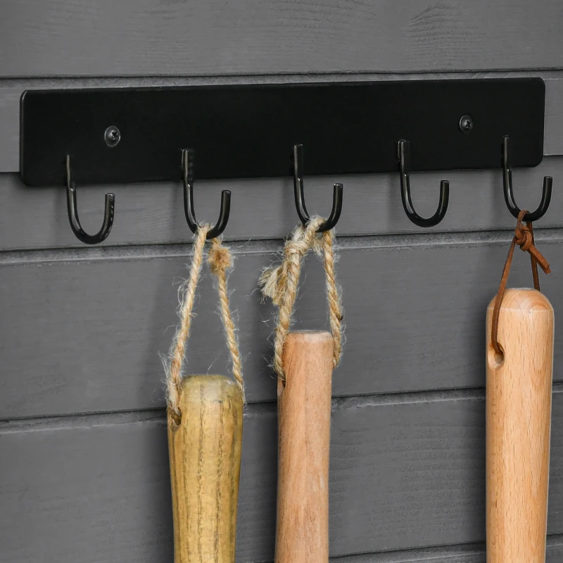 Outsunny Casetta da Giardino Porta Attrezzi in Abete con Ripiano Rimovibile e Tavolo da Lavoro, 78x52.5x182 cm, Grigia
