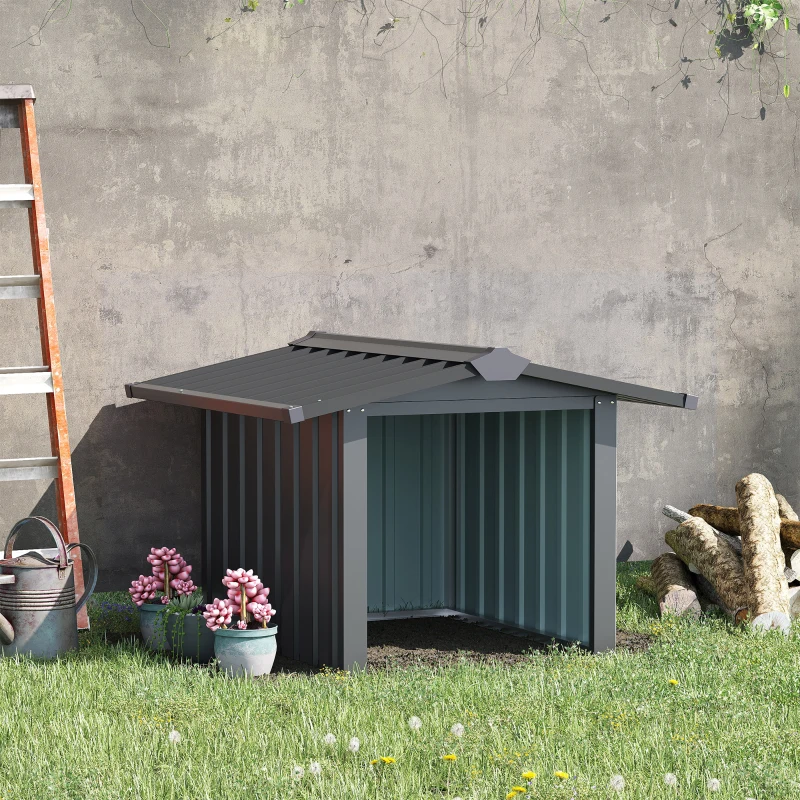 OUTSUNNY Automatic Lawn Mower Shed with Pointed Roof, Outdoor Storage, Steel, 88cm x 87cm
