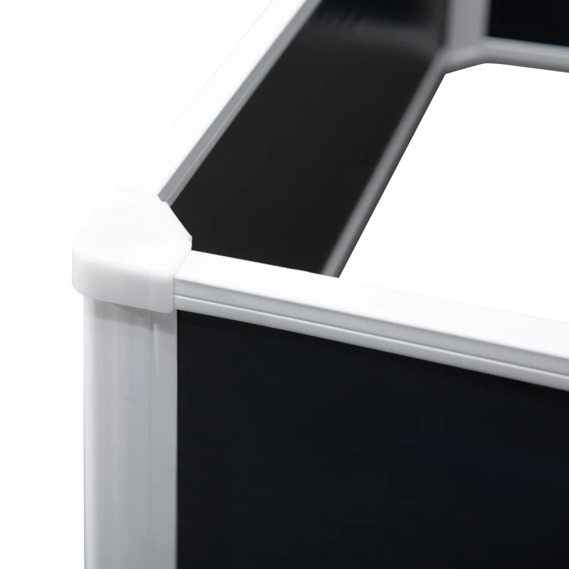 Outsunny Verhoogde Plantenbak met Drainagesysteem, Bescherming tegen Ongedierte, Kunststof, Grijs, 120 x 90 x 30 cm